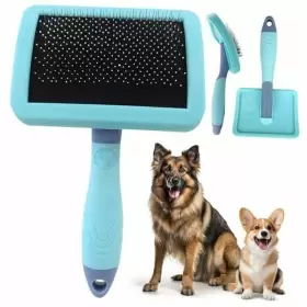 AKC11 AKC Firm Deshedding Slicker Dog Brush Coated Curved