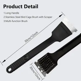 EV-25 EVENPOP Bird Cage Brush Steel Handle Droppings Cleaning #2