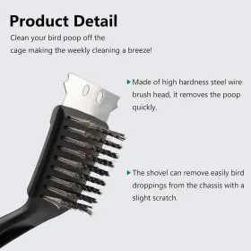 EV-25 EVENPOP Bird Cage Brush Steel Handle Droppings Cleaning #3