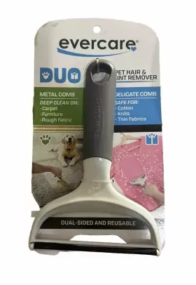 617313 EVERCARE Pet Hair Lint Remover Dual Delicate Comb Duo
