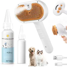 711181588217 FASHIONAR Pet Steam Brush Dog Cat Spray Hair