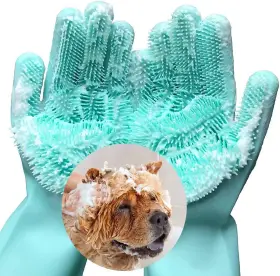 GLOVES-F1GREEN1 FECPECU Pet Dog Bathing Shampoo High Density