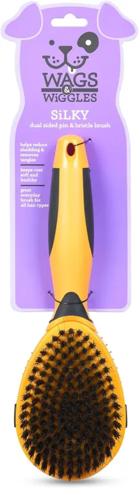 FF28017 FETCH FOR PETS Wags Wiggles Double Dog Brush Pet