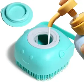 51654322 DOG Bath Brush Pet Massage Shampoo Dispenser