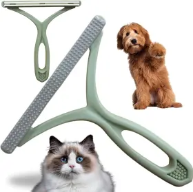 FL02 FLUFFPALS Mini Pet Hair Remover Rake Dual Clean Dog Cat