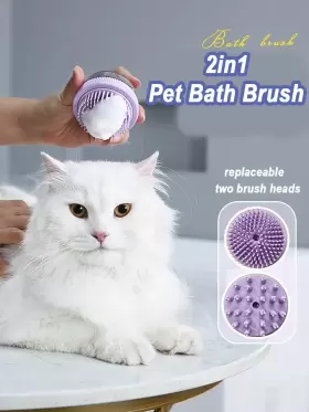 774205260957 FLYBECOIN Cat Dog Bath Brush Soap Dispenser Pet #3