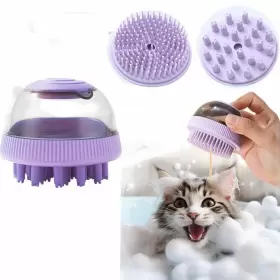 774205260957 FLYBECOIN Cat Dog Bath Brush Soap Dispenser Pet