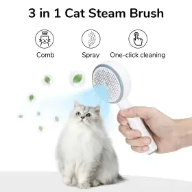 973006318421 FUKUMARU Cat Steam Brush Shedding Pet Water Tank #2