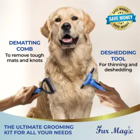 060671840492 FUR MAGIC Deshedding Tool Dematting Comb Brushes #2