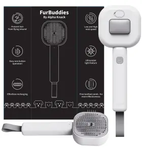 OTT08 FURBUDDIES Steam Pet Brush Rechargeable Cat Dog Supp