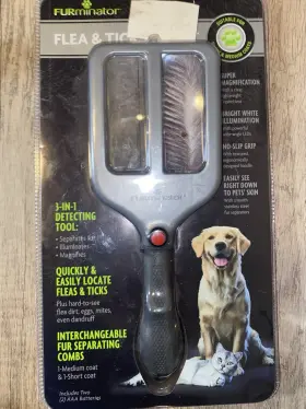 8790354 FURMINATOR Flea Tick Finder Dog Cat Brush Led