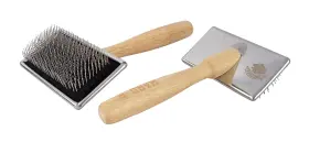 785104820364 FURZONE Wooden Slicker Brush Steel Pins Haired