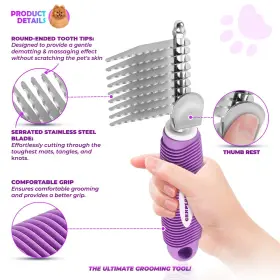 728434688525 GENPEPADO Dematting Undercoat Rake Comb Dogs #2