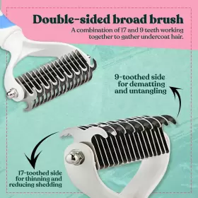 860010687000 GENTLE GROOM Pet Brush Cat Dog Rake Shedding #2