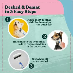 860010687000 GENTLE GROOM Pet Brush Cat Dog Rake Shedding #3