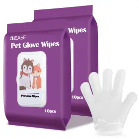 731052326175 GJEASE Pet Cleaning Bathing Wipe Gloves Dogs Fur