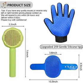 731052495055 GJEASE Cat Glove Brush Cleaning Slicker Pet #2