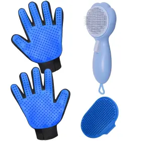 742082213762 GJEASE Cat Glove Brush Cleaning Slicker Pet