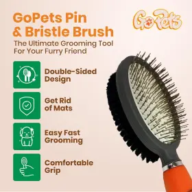 744110097733 GOPETS Double Pin Bristle Brush Pet Comb Dogs #2