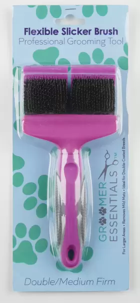 15668 GROOMER ESSENTIALS Flexible Slicker Brush Double Firm #2