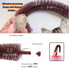313055322370 HAPPI N PETS Cat Groomer Massager Brush Wit #3