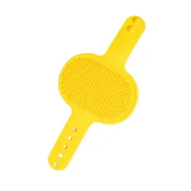 Happitails 850077387166 Silicone Dog Bath Brush Soft Pet Scrubber For Bathing And Yellow