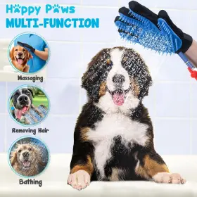 198168520055 HAPPY PAWS Dog Shower Glove Pet Washing Brush #2