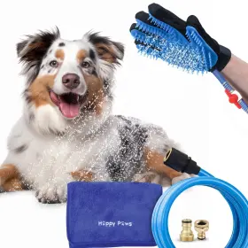 198168520055 HAPPY PAWS Dog Shower Glove Pet Washing Brush