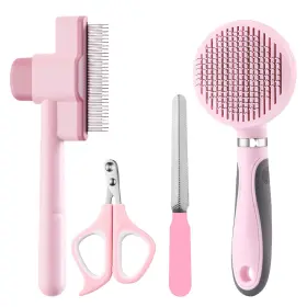 Z015A-PI-FBA HCHYEY Cat Tools Brush Flea Comb Kit