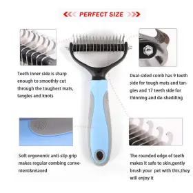 789917212088 HERBY Pet Brush Dog Brushes Double Shedding #2