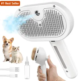 445032614680 HEROKITTY Cleaning Steamy Pet Brush Anti Tool