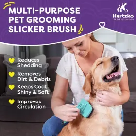 313025612647 HERTZKO Pet Brush Cleaning Dogs Hair Removal #2