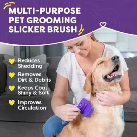 606814986105 HERTZKO Cleaning Dog Cat Slicker Brush Pets Hair #2