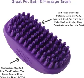 711583507076 HERTZKO Pet Bath Massage Brush Dog Pack #3