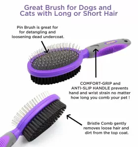 722589554032 HERTZKO Double Pins Bristle Brush Dogs Cats #3