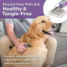 722589554070 HERTZKO Pet Undercoat Dematting Comb Dogs Cats #2