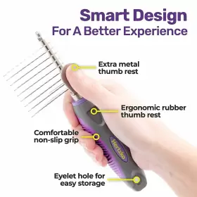 722589554124 HERTZKO Pet Dematting Comb Dogs Cats Undercoat #3