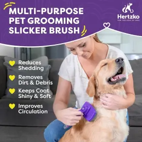 781163357414 HERTZKO Cleaning Slicker Brush Dogs Cats Pet #2
