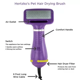 810783030084 HERTZKO Pet Hair Brush Dryer Dogs Slicker Cats #3