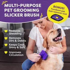 810783030381 HERTZKO Dog Slicker Brush Hair Remover Cleaning #2