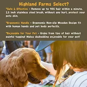 WB-X1S HIGHLAND FARMS SELECT Deshedding Tool Dogs Cats Horses #3