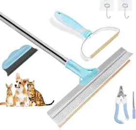 Rake-blue HIGHNESSON-WW Pet Hair Remover Set Carpet Removing