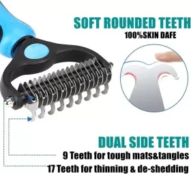 DC-102 HIKSTER Undercoat Rake Dogs Double Coat Pet Comb Brush #2