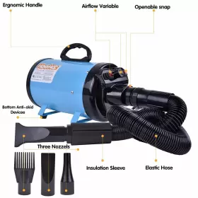 734172186636 HOOHCC Dog Dryer High Velocity Hair Blow Groomer #2