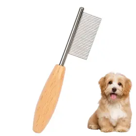 90327 HOP HOME OF PAWS Dog Comb Wooden Handle Natural Wood 90327 HOP HOME OF PAWS Dog Comb Wooden Handle Natural Wood