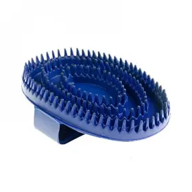 438076052397 HORZE Rubber Curry Comb Sizelarge Colorblue