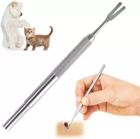 445014568550 HSZJSTO Tick Remover Steel Tweezers Tools Set #2