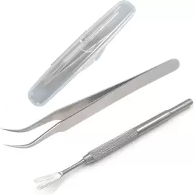 445014568550 HSZJSTO Tick Remover Steel Tweezers Tools Set