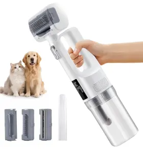 Hychipet Yucheng04 2026 Version Dog Vacuum For Shedding Grooming- 5 In 1 Cleaning Slicker Brush