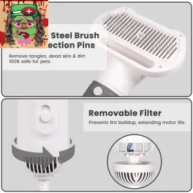 744110655452 HYCL67 Zupox Dog Hair Dryer Brush Shedding Slick #2